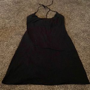 Black neck tie dress